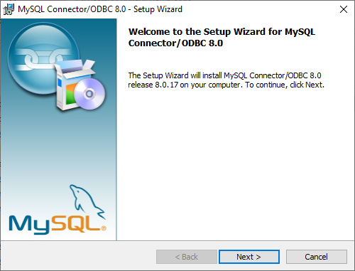 MySQL 连接/ODBC 向导 - 欢迎对话框