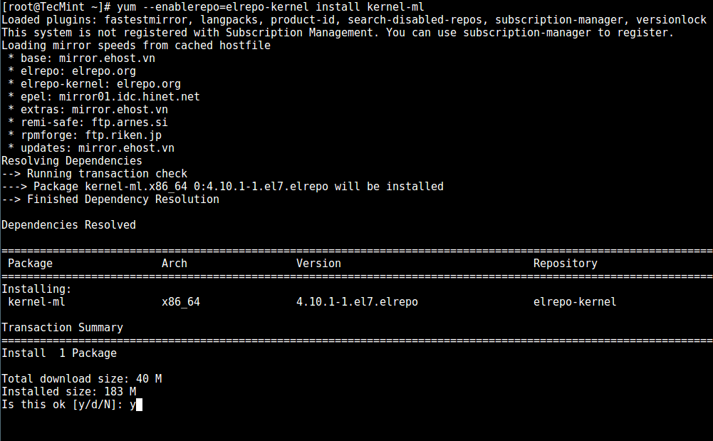 在 CentOS 7 中安装最新的内核版本