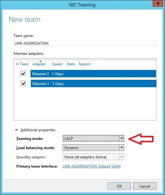 Windows link Aggregation LACP