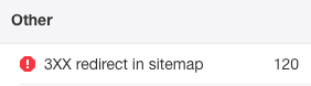 3xx in sitemap error