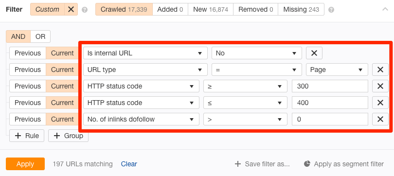 bad external 301s prioritize