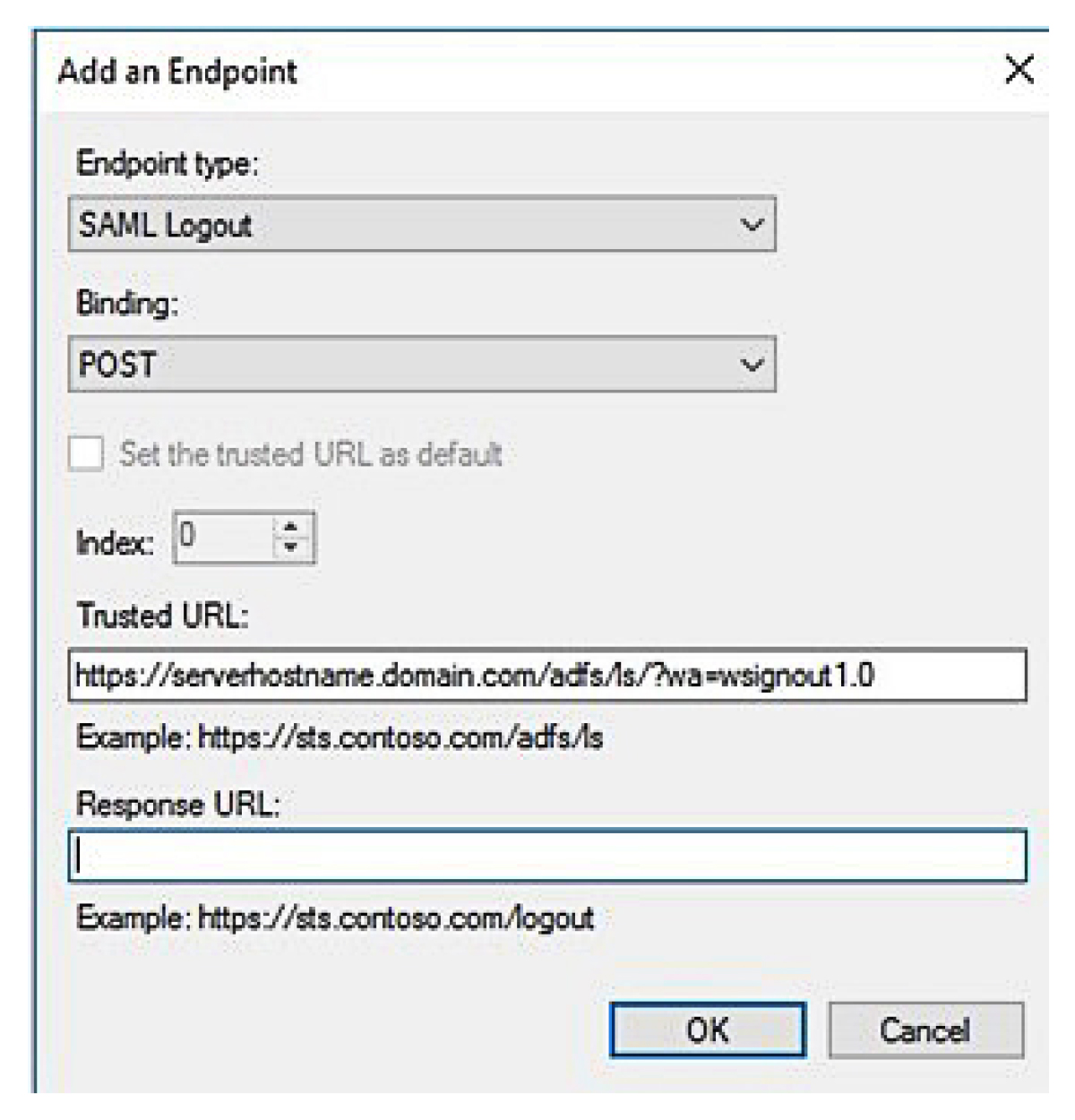A screenshot showing the endpoint.