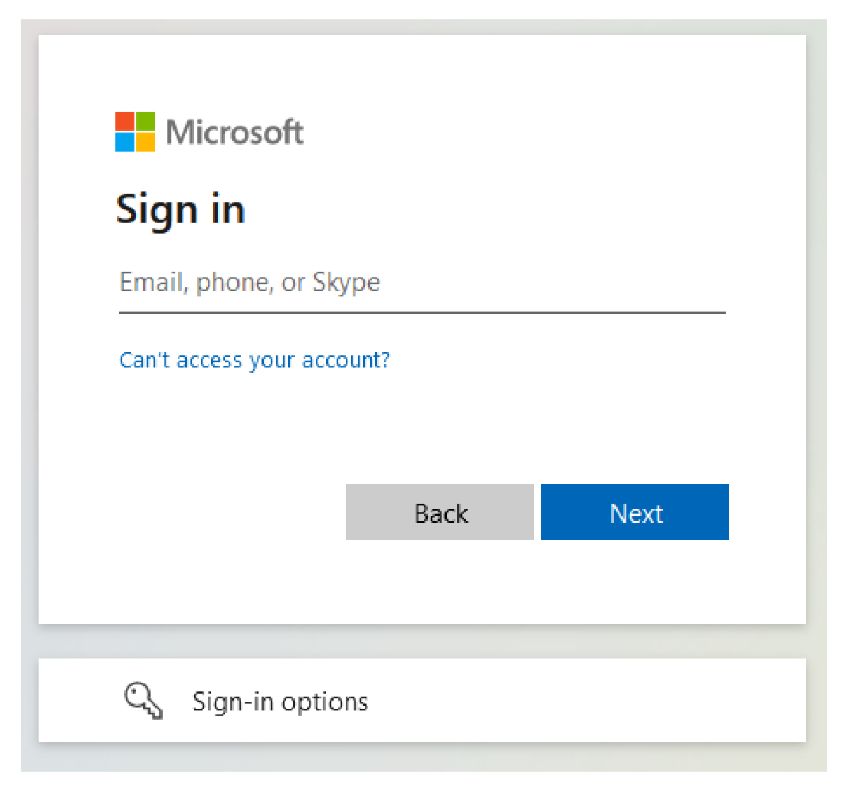 A screenshot showing the identity provider prompt.
