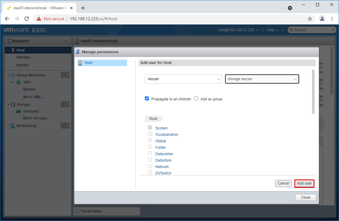 ESXi_Manage_Permissions_Add_User_for_Host