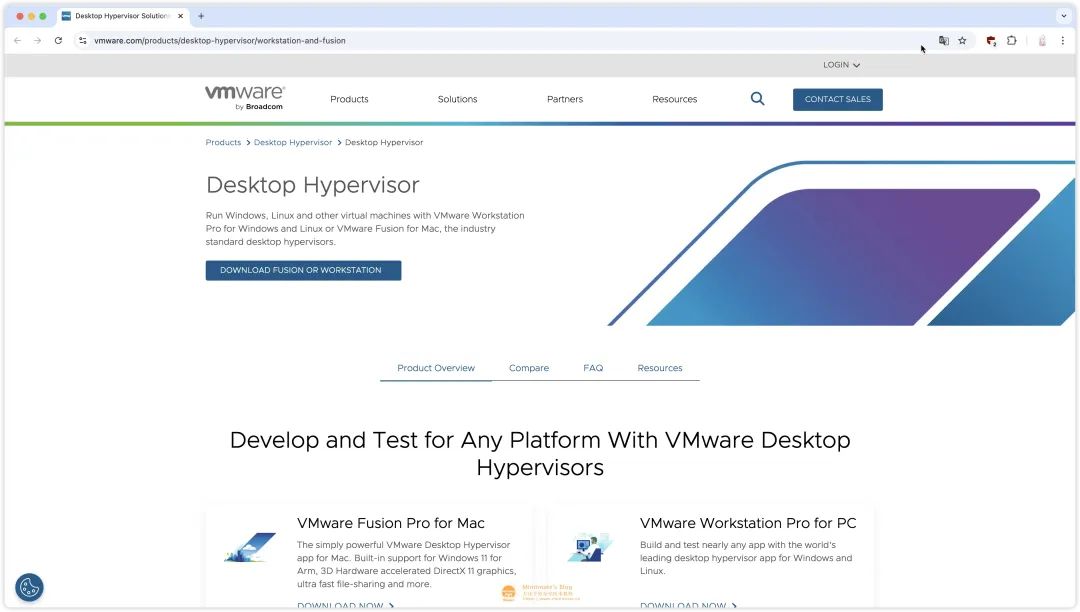 VMware的下载界面