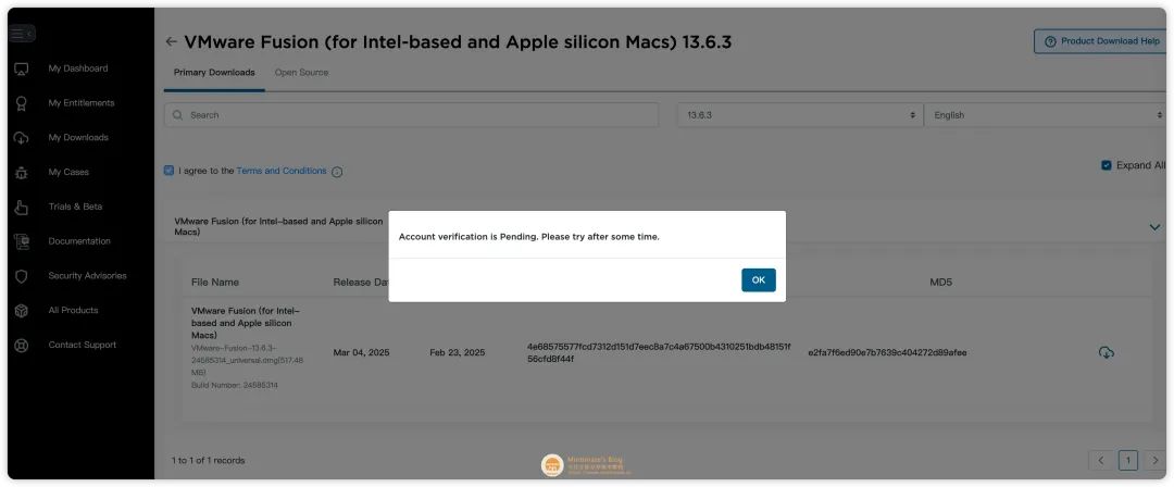 VMware Fusion Pro 下载失败