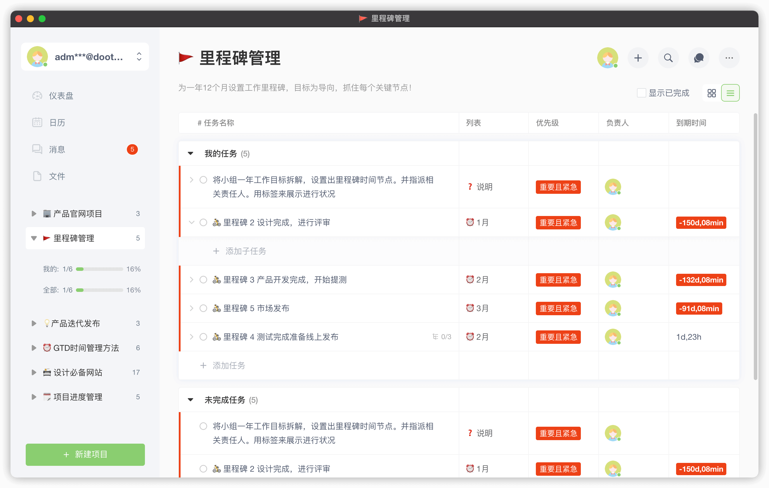 里程碑管理