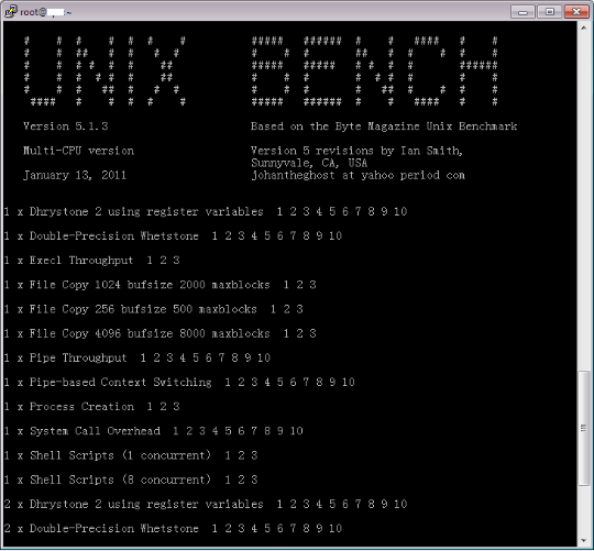 Linux性能测试UnixBench一键脚本 unixbench