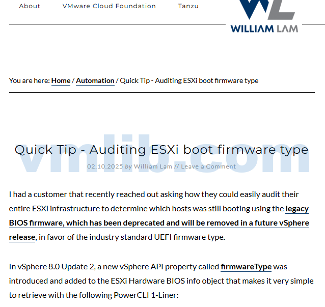 ESXi 9.0只支持UEFI启动，不再支持传统BIOS？