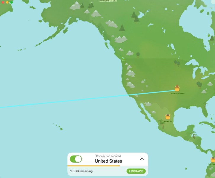免費 VPN 服務 TunnelBear ，超過 40 個節點可使用，每月有 2GB 流量額度 06 2